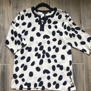 Escada Classy Black and White Polkadot Top